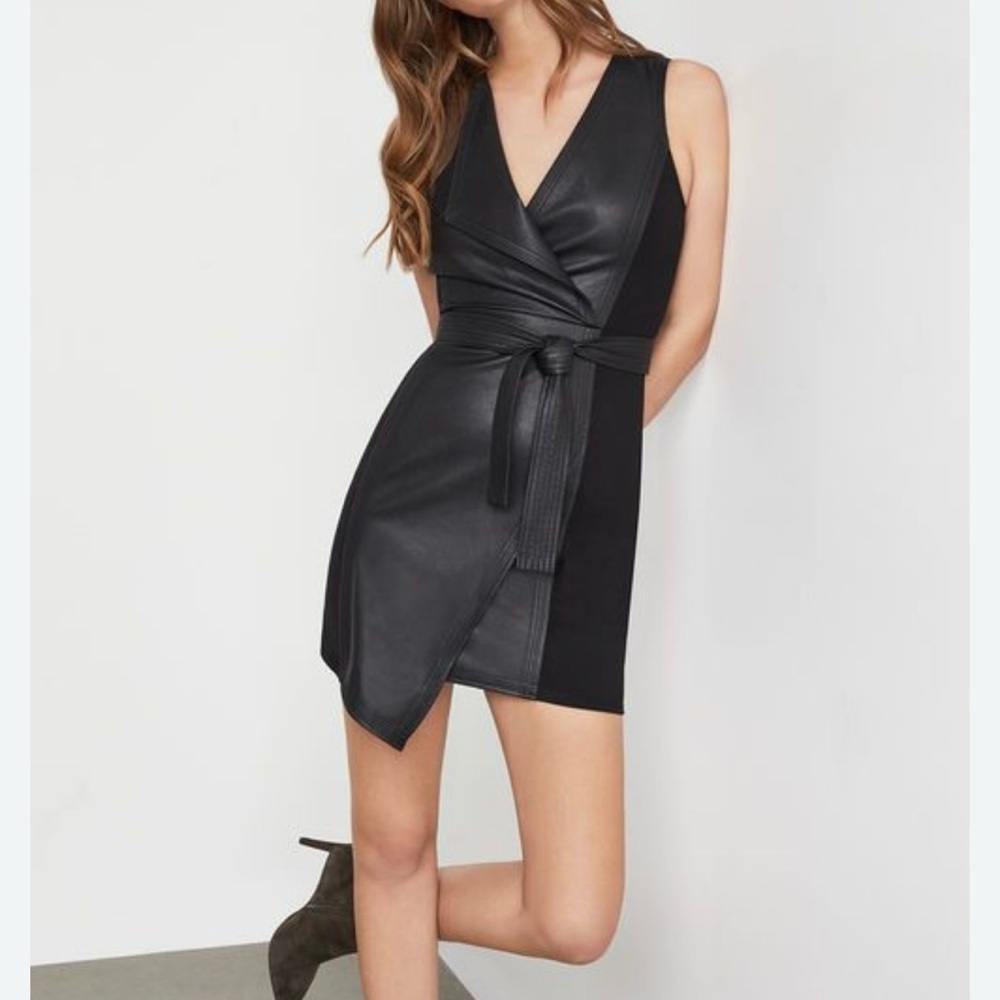 BCBGMaxAzria Black Wrap Mini Dress
